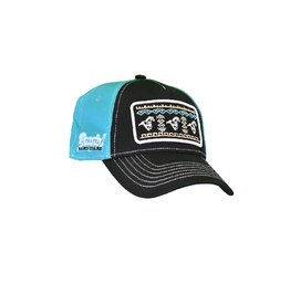 Girls Running Horse Aztec Turquoise Baseball Cap