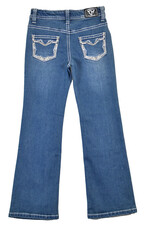 Girls Flora Outline Boot Cut Western Denim Jeans