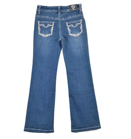 Girls Flora Outline Boot Cut Western Denim Jeans