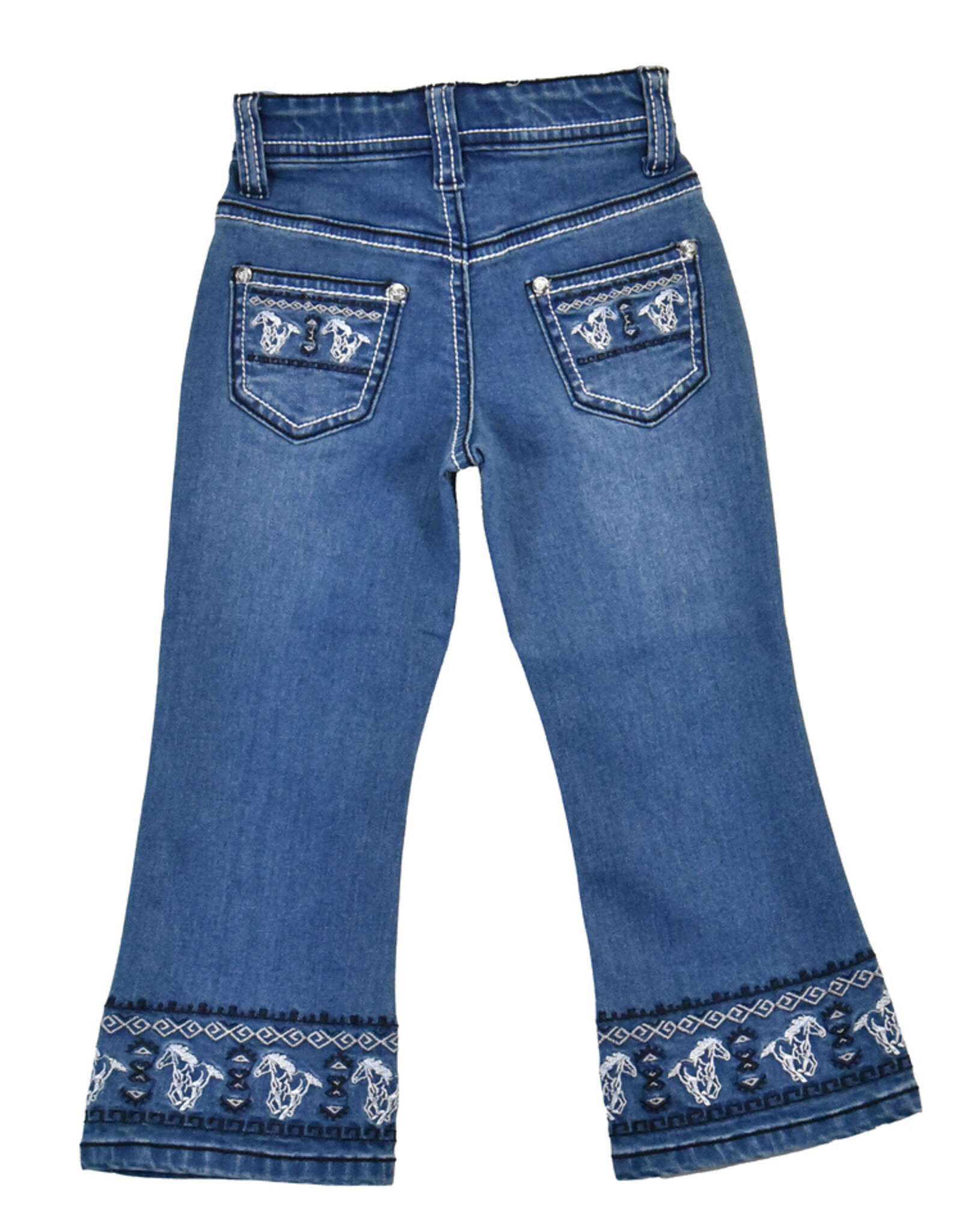 Girls Infant Toddler Running Horses Boot Cut Western Jeans
