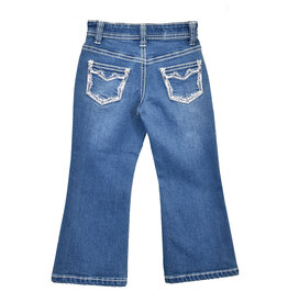 Girls Infant Toddler Floral Outline Boot Cut Western Jeans