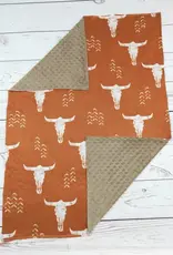 Sassy Kids Palace Rust Longhorn Minky Baby Blanket 29" x 43"