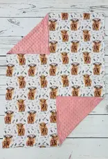 Sassy Kids Palace Pink Highlander Floral Minky Baby Blanket 29" x 43"