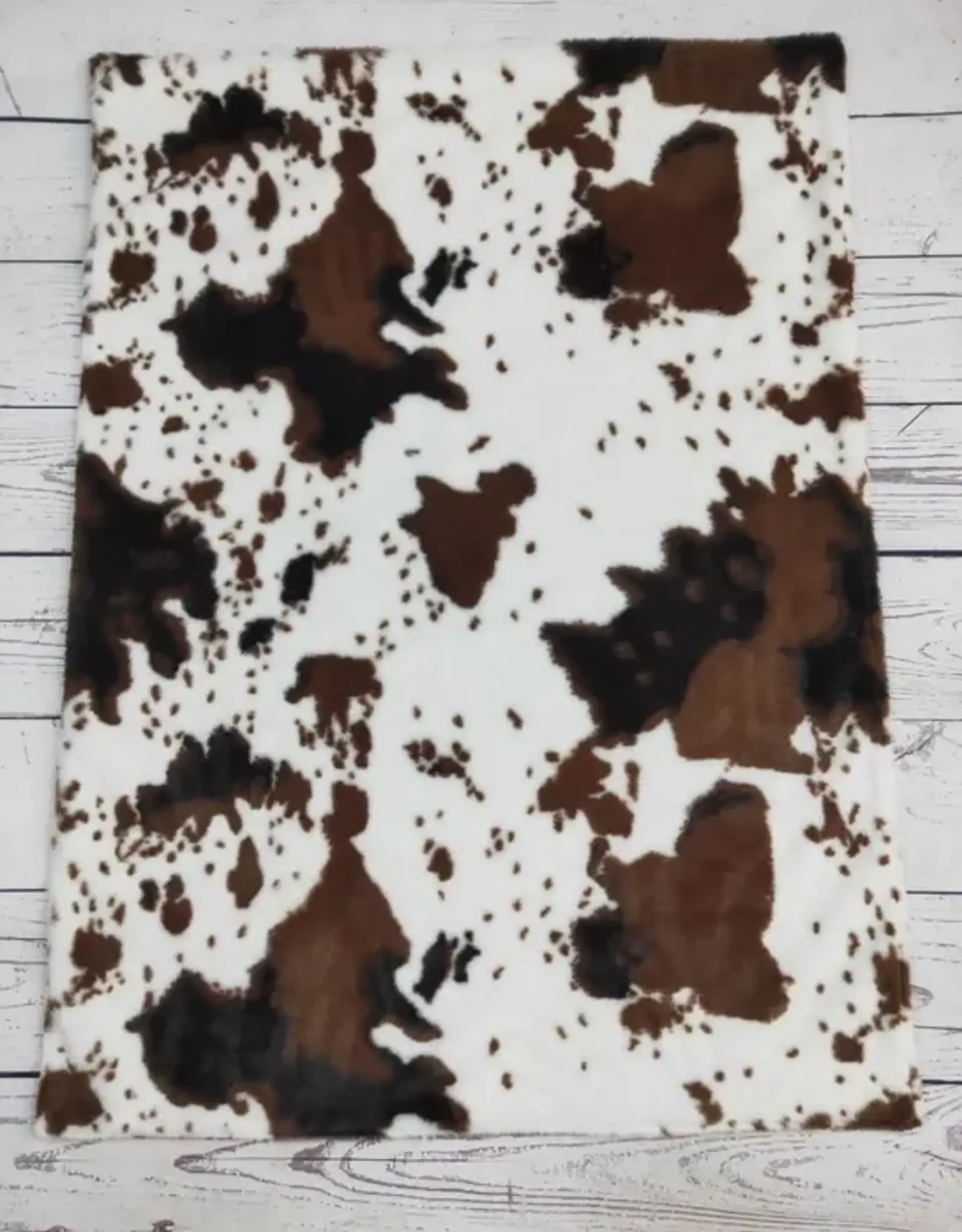 Sassy Kids Palace Wild West Cow Print Fleece Lined Baby Blanket 29" x 43"