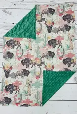 Sassy Kids Palace Western Buffalo Minky Baby Blanket 29" x 43"