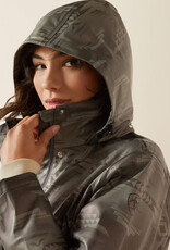 Ariat Ariats Womens Grey Aztec Drizzle Rain Slicker Jacket