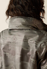 Ariat Ariats Womens Grey Aztec Drizzle Rain Slicker Jacket