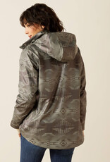 Ariat Ariats Womens Grey Aztec Drizzle Rain Slicker Jacket