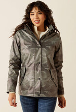 Ariat Ariats Womens Grey Aztec Drizzle Rain Slicker Jacket