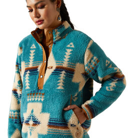 Ariat Ariats Womens Turquoise Agave Berber Snap Front Sweatshirt