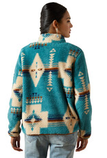 Ariat Ariats Womens Turquoise Agave Berber Snap Front Sweatshirt