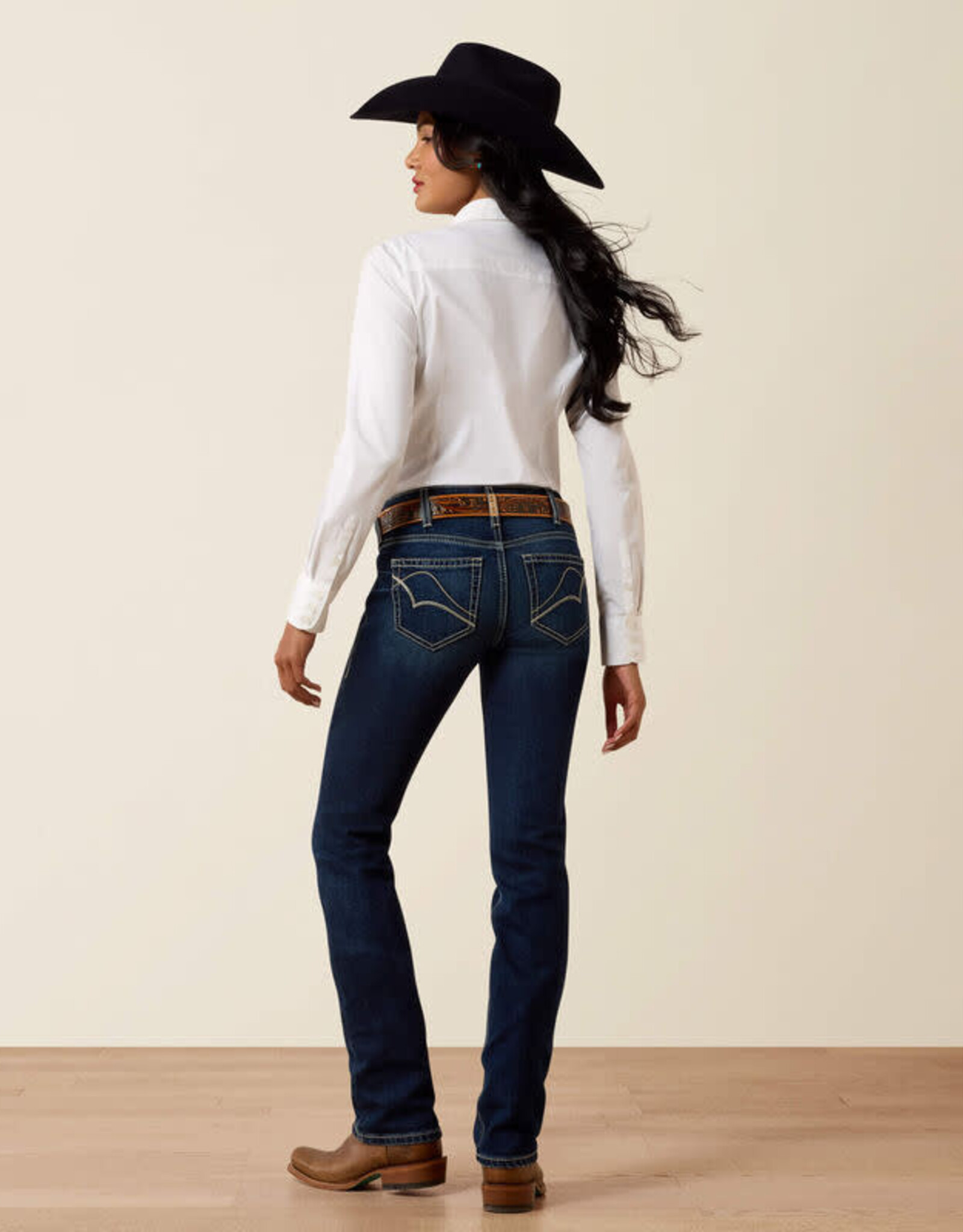 Ariat Ariat Womens Winter Perfect Rise Straight Leg Acclimatized Thermo Regulated Denim Western Riding Jean