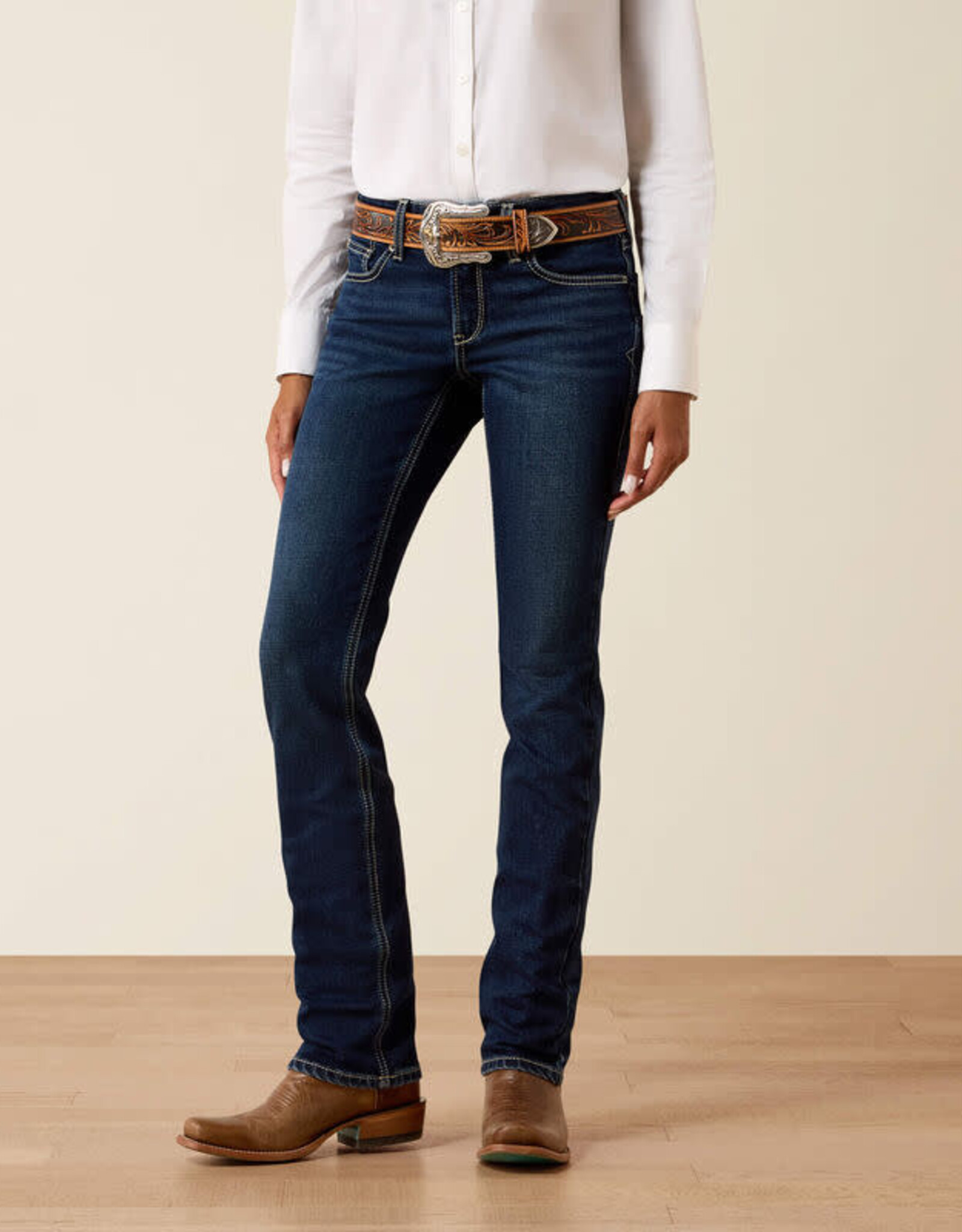 Ariat Ariat Womens Winter Perfect Rise Straight Leg Acclimatized Thermo Regulated Denim Western Riding Jean