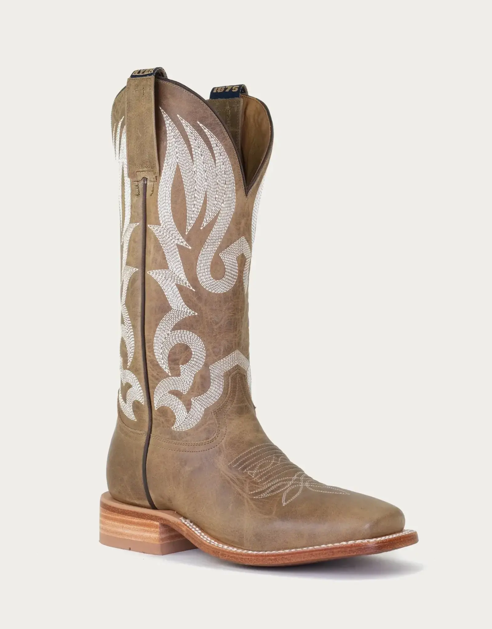 Hyer Boots Hyer Womens Augusta Tan Crazy Cowhide Wide Square Toe Cowboy Boots