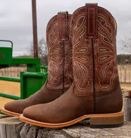 Hyer Boots Hyer Womens Lola Brown Arena Cowhide Wide Square Toe Cowboy Boots