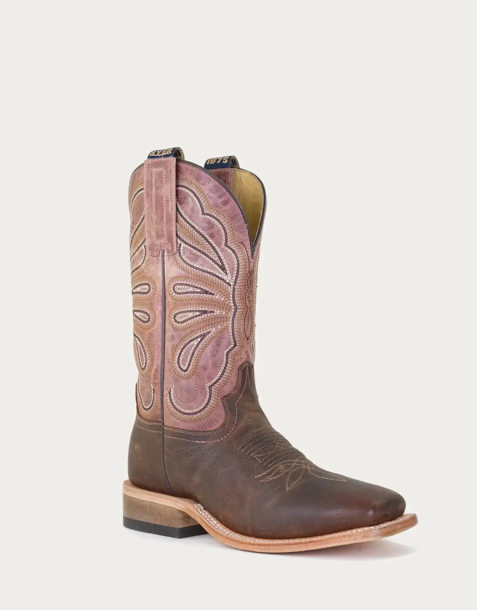 Hyer Boots Hyer Womens Lola Brown Arena Cowhide Wide Square Toe Cowboy Boots