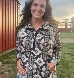 Canyon Echo Tan Aztec Long Sleeve Pullover