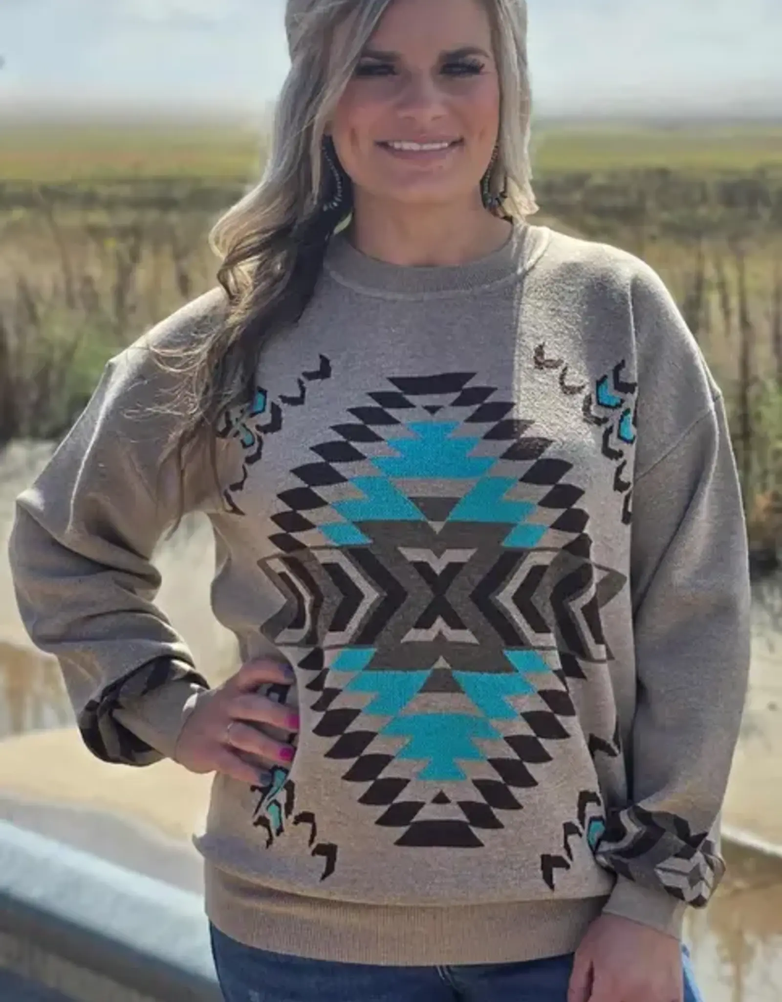 Nevada Tan Aztec Western Sweater