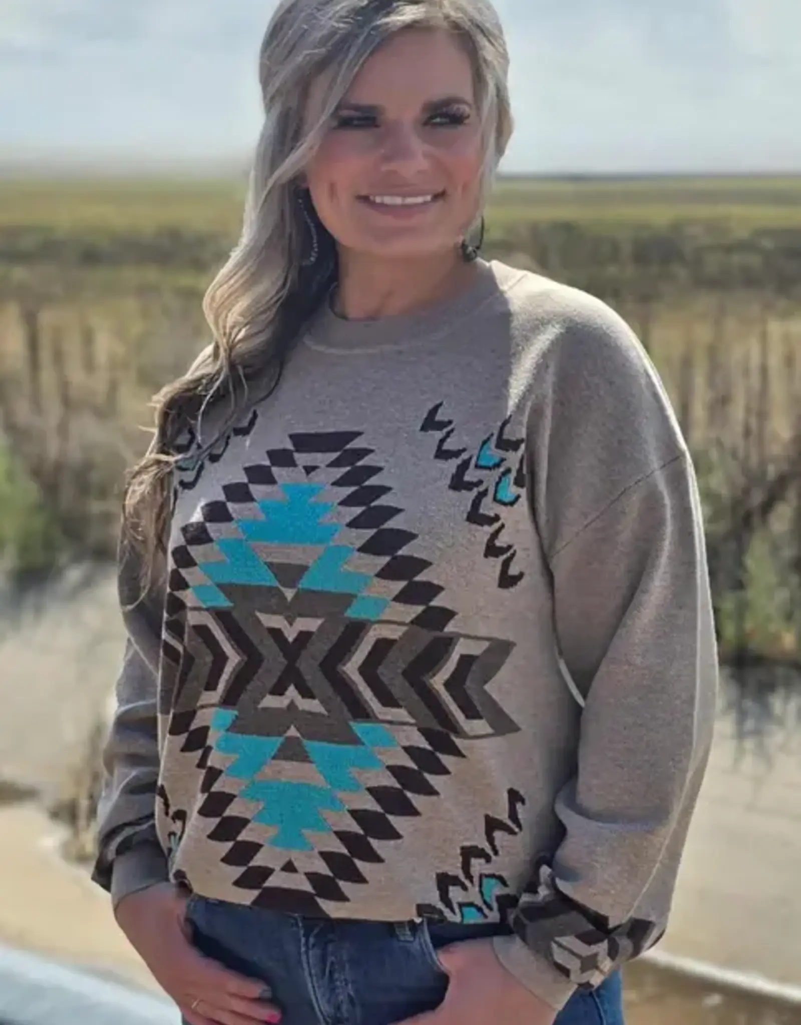 Nevada Tan Aztec Western Sweater