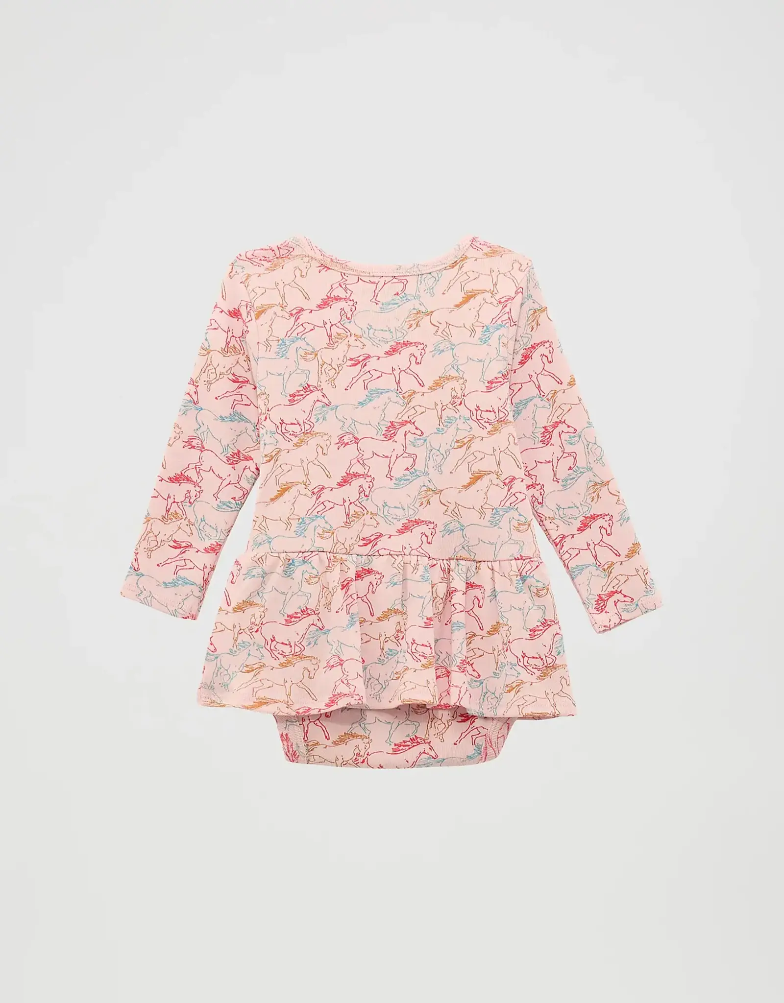 Infant Girls Wrangler Covered Horse Print Onesie Skirt