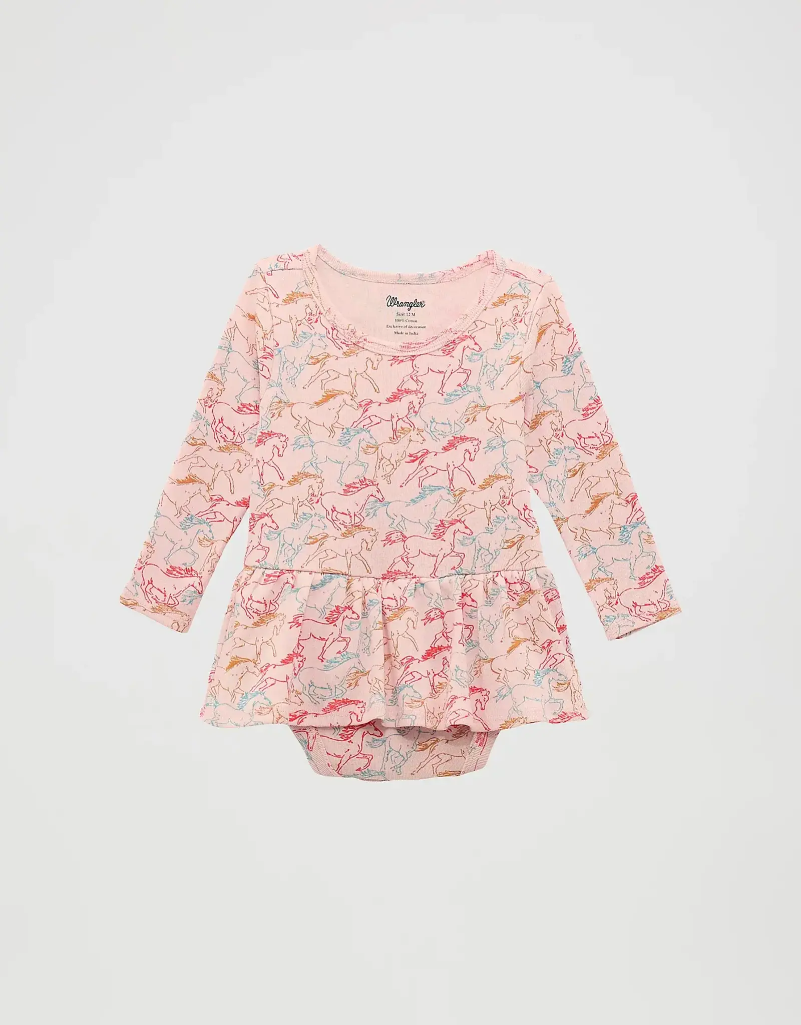 Infant Girls Wrangler Covered Horse Print Onesie Skirt