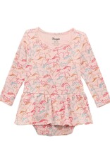 Infant Girls Wrangler Covered Horse Print Onesie Skirt