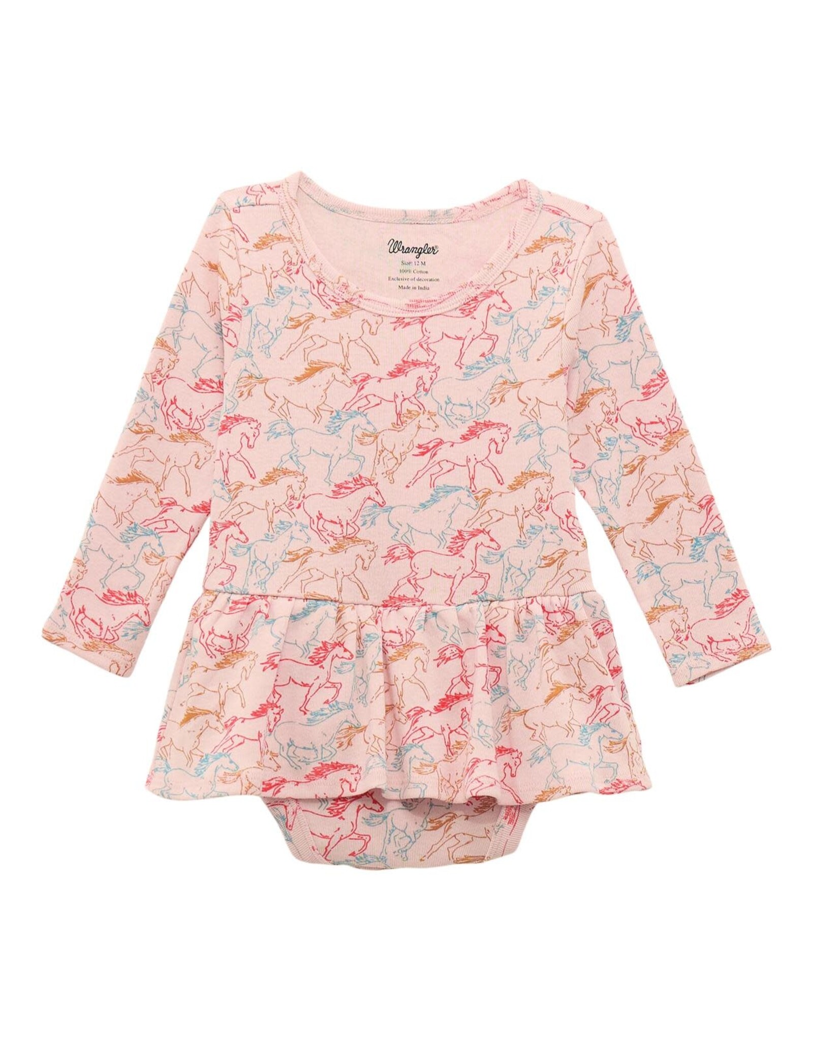 Infant Girls Wrangler Covered Horse Print Onesie Skirt