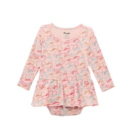 Infant Girls Wrangler Covered Horse Print Onesie Skirt