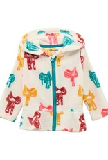 Little Girls Wrangler Saddle Print Full Zipper Hooded Fleece Jacket