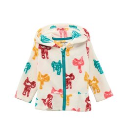 Little Girls Wrangler Saddle Print Full Zipper Hooded Fleece Jacket