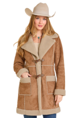 Womens Powder River Camel Micro Suede Berber Lined Jacket
