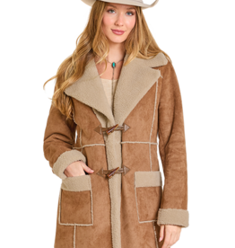 Womens Powder River Camel Micro Suede Berber Lined Jacket