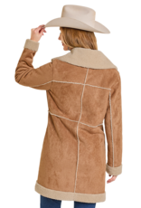 Womens Powder River Camel Micro Suede Berber Lined Jacket
