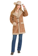 Womens Powder River Camel Micro Suede Berber Lined Jacket