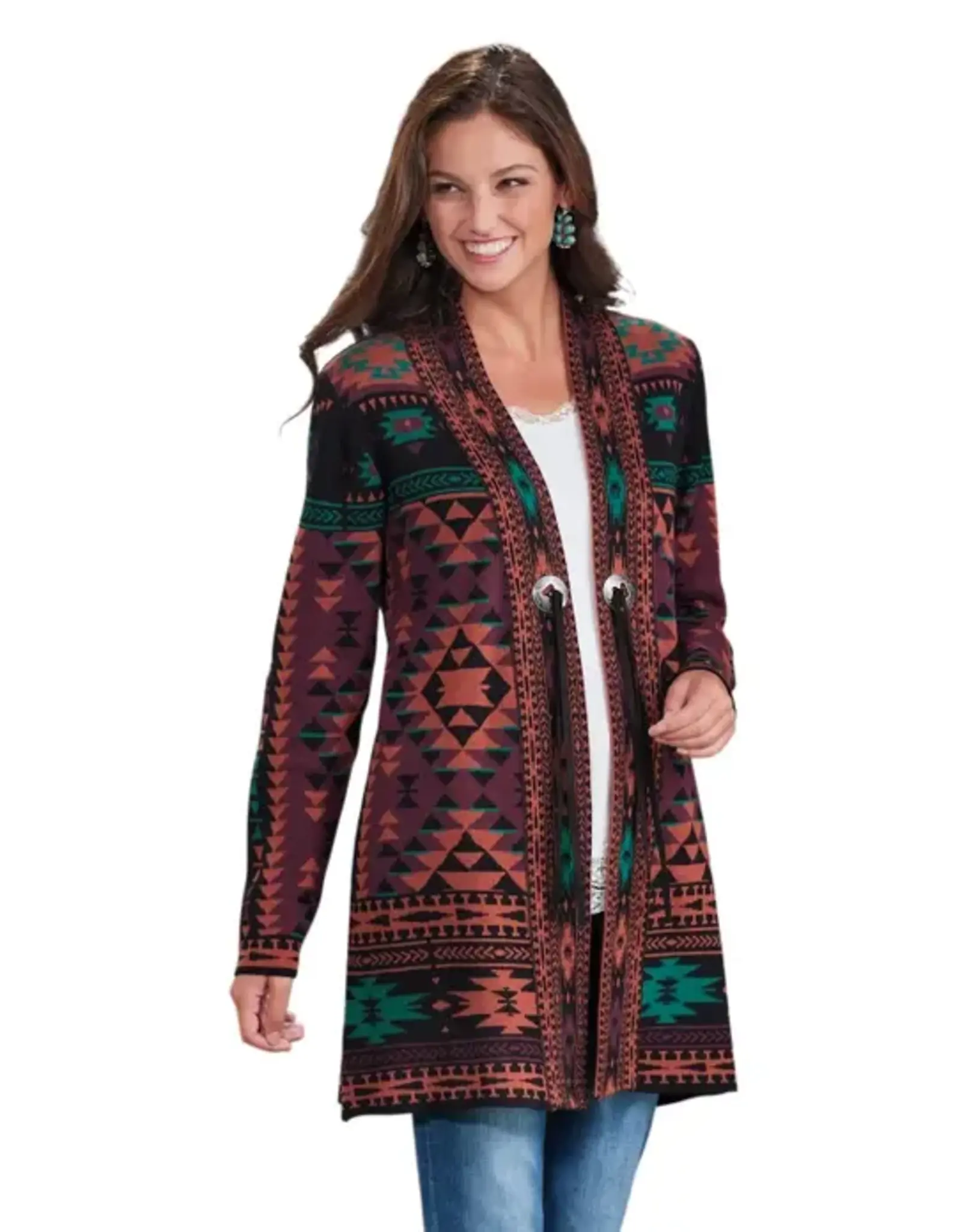 Back In The Saddle Womens Havasu Falls Aztec Western Cardigan