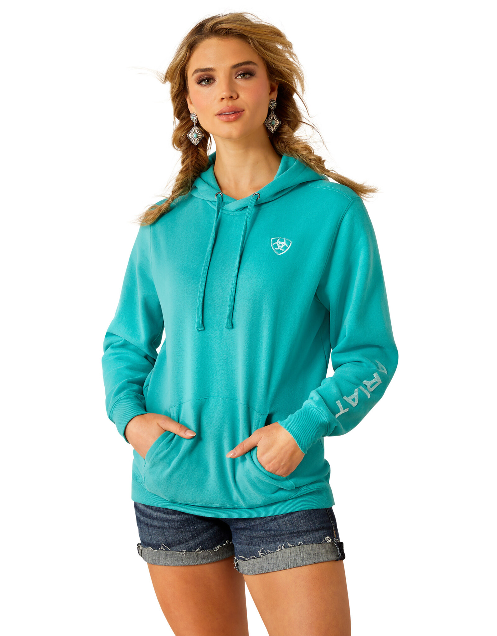 Ariat Ariat Womens Soft Teal Latigo Bay Pullover Hoodie