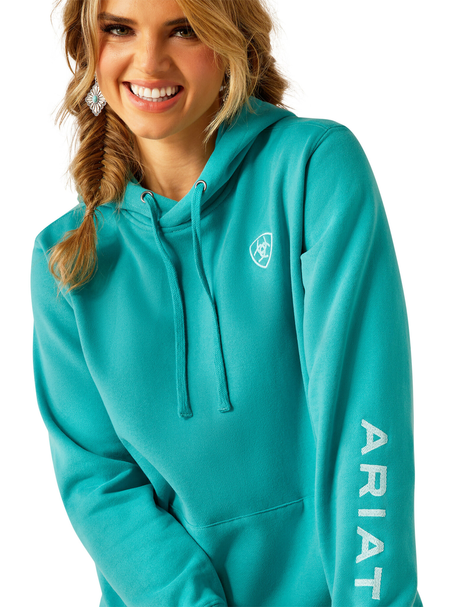 Ariat Ariat Womens Soft Teal Latigo Bay Pullover Hoodie