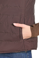 Womens Reversible Chocolate Running Horse Western Quilted Puffer Vest
