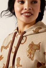 Ariat Ariat 2.0 Logo Womens Savannah Tan Heather Western Motif Hooded Sweatshirt Ariat Ariat 2.0 Logo Womens Savannah Tan Heather Western Motif Hooded Sweatshirt