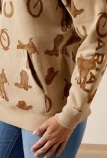 Ariat Ariat 2.0 Logo Womens Savannah Tan Heather Western Motif Hooded Sweatshirt Ariat Ariat 2.0 Logo Womens Savannah Tan Heather Western Motif Hooded Sweatshirt