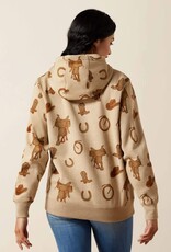 Ariat Ariat 2.0 Logo Womens Savannah Tan Heather Western Motif Hooded Sweatshirt Ariat Ariat 2.0 Logo Womens Savannah Tan Heather Western Motif Hooded Sweatshirt
