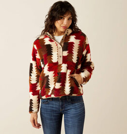 Ariat Ariats Womens Burgundy Ombre Triangle Berber Snap Front Sweatshirt