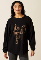 Ariat Womens Ariat Tooled Saddle Canvas Oversized Long Sleeve Shirt Ariat Womens Ariat Tooled Saddle Canvas Oversized Long Sleeve Shirt