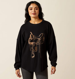 Ariat Womens Ariat Tooled Saddle Canvas Oversized Long Sleeve Shirt