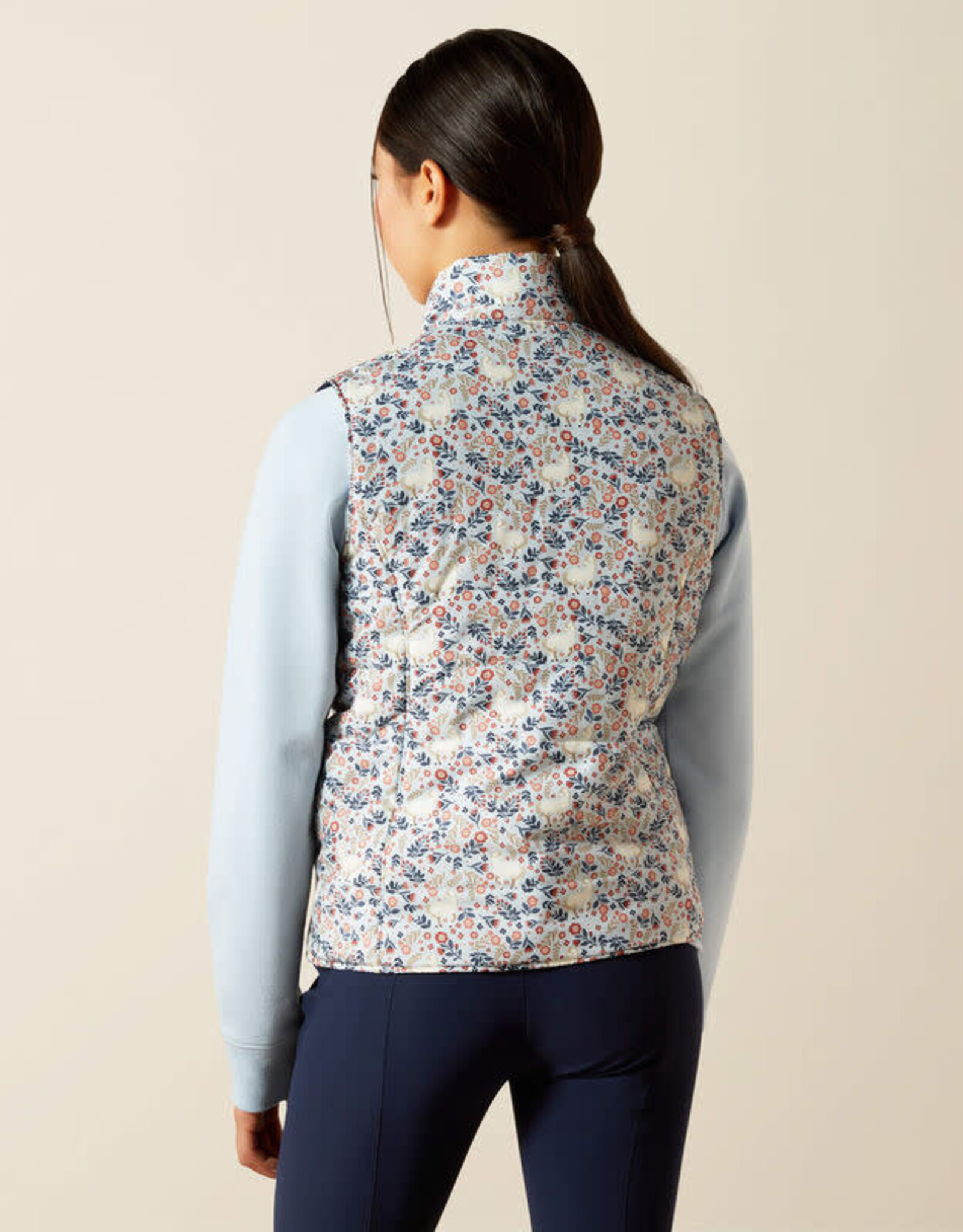 Ariat Ariat Girls Posey Pony Horse Print Bella Reversible Insulated Vest