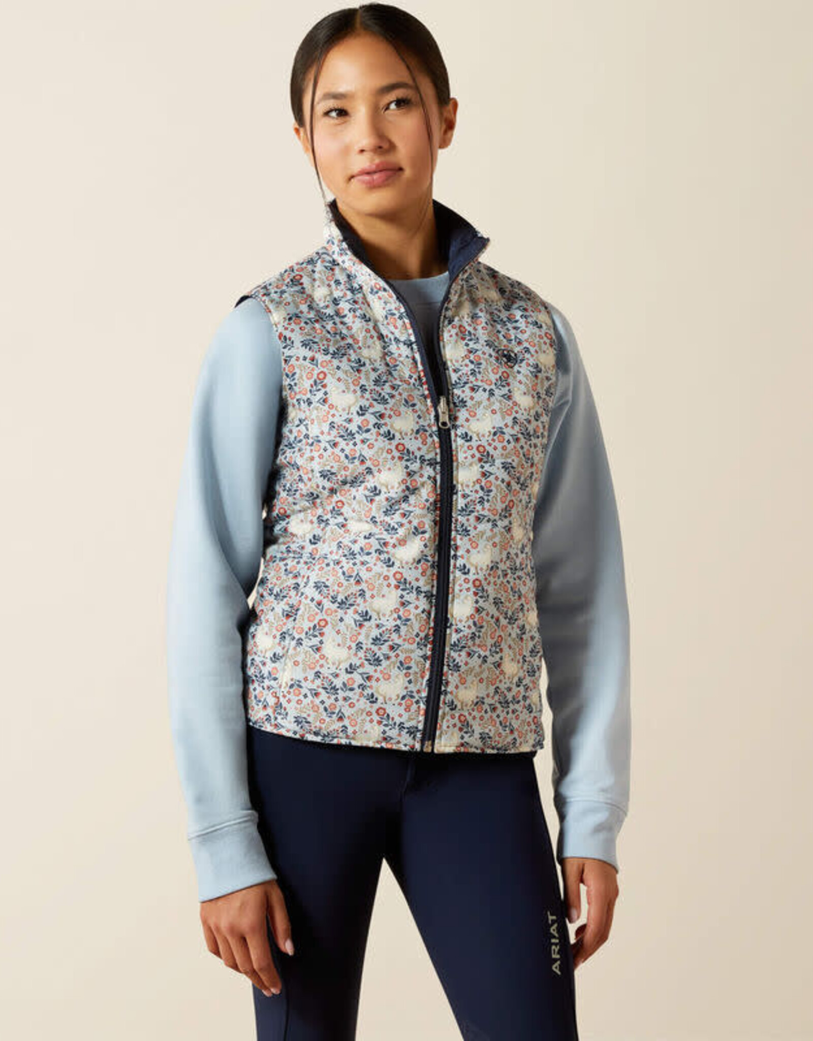 Ariat Ariat Girls Posey Pony Horse Print Bella Reversible Insulated Vest
