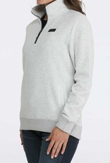 Cinch Womens Grey Cinch Quarter Zip Fleece Lined Sweater Cinch Womens Grey Cinch Quarter Zip Fleece Lined Sweater