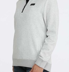 Cinch Womens Grey Cinch Quarter Zip Fleece Lined Sweater