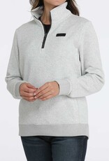 Cinch Womens Grey Cinch Quarter Zip Fleece Lined Sweater Cinch Womens Grey Cinch Quarter Zip Fleece Lined Sweater
