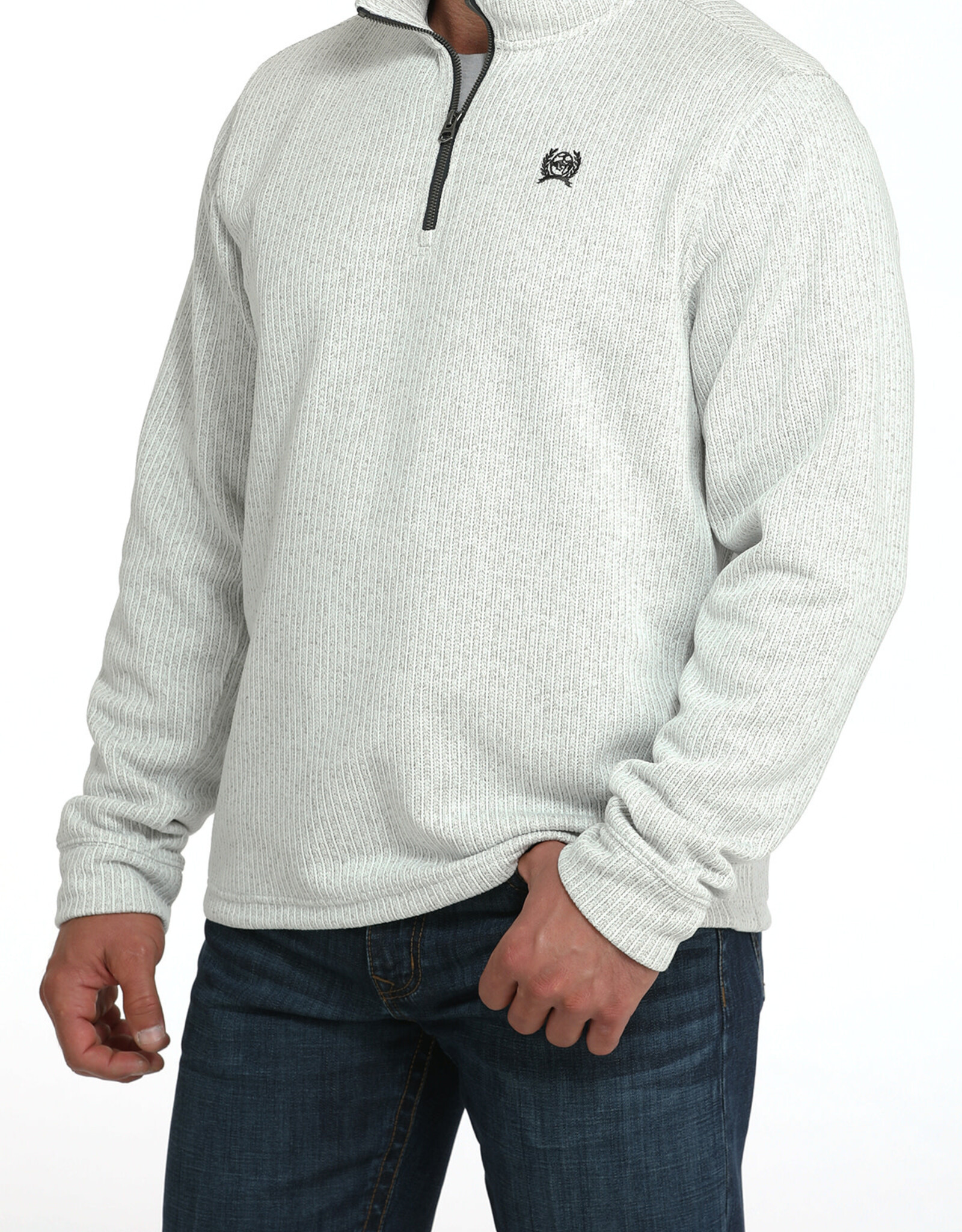 Cinch Mens Cinch Grey Fleece Lined Quarter Zip Sweater S - 4X